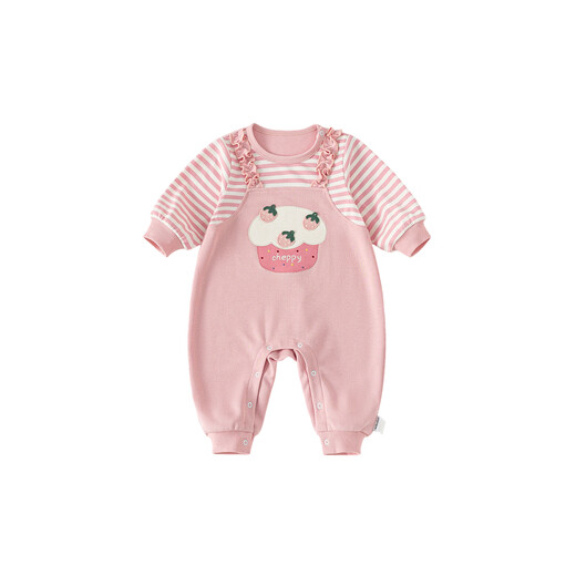 INSBOBO baby clothes 2026 spring new baby girl crawling clothes baby jumpsuit newborn spring clothes pink 66cm