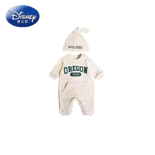 Disney's 100-day parent-child sweatshirt autumn and winter style for a family of three and four, hooded white mother and daughter photoshoot, mother and baby romper, off-white, no velvet, 80 romper with hood, size 80