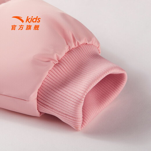 ANTA (ANTA) children's down jacket for girls and boys 25 years new winter new thickened mid-length warm hooded thickened cold-resistant jacket soft light pink-1 140