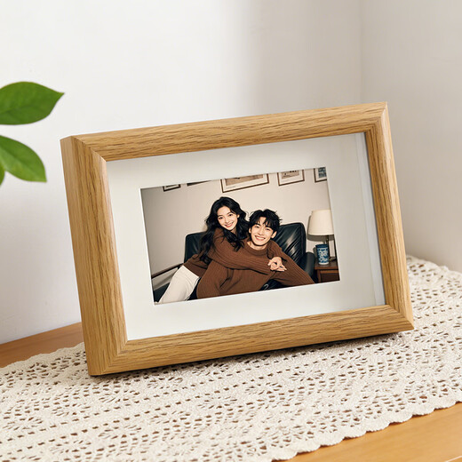 Jinlongxing 7-inch walnut color photo frame table wall photo frame photo frame wedding baby picture frame gift card paper