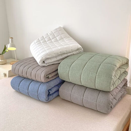 Children's soft cotton mattress pad bottom non-slip mattress household mattress single bed protective pad bottom mattress cotton yarn-dyed washed cotton mattress-Lan Xiaoge 90X200
