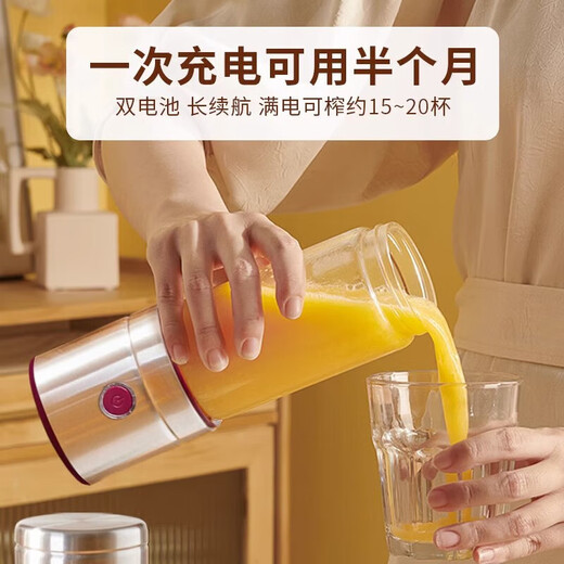 CKULH Juicer Small Portable Home Multifunctional Fruit Fryer Wireless Juice Machine Electric Juicing Cup Fruit and Vegetable Machine Classic Silver Gift Box Wireless Portable 5000mAh