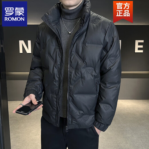 罗蒙（ROMON）羽绒服男冬季短款立领潮牌青年男装轻薄保暖潮流百搭男士加厚外套 白色 L