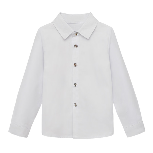 Kalfit children's shirt Korean style children's long-sleeved shirt boy white velvet shirt New Year's greetings white velvet 120