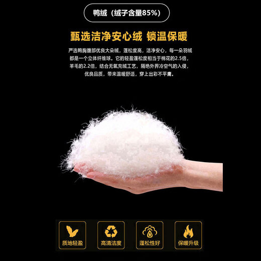 JEEP SPIRIT吉普羽绒服男女同款冬季加厚保暖85鸭绒外套情侣休闲工装上衣男装