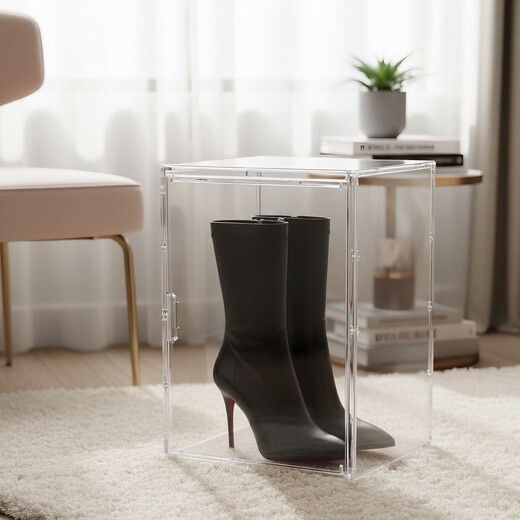 Fantasy high-end transparent shoe box drawer folding shoe rack for home door dust-proof long boot storage box acrylic shoe cabinet extra large with magnetic suction upgraded with transparency and thickening plus 1 layer of partitions + can hold 2 pairs
