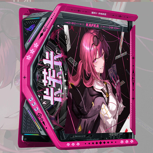 华硕（ASUS）ROG GR701 创世神机箱 吹雪机箱EVA明日香联名台式机箱ARGB灯板全塔定制机箱白色机箱电源水冷套装 卡芙卡主题（黑粉创世神+灯板）