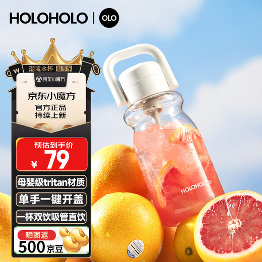 HOLOHOLO large-capacity water cup, good-looking Valentine's Day annual party gift for men and women, portable straw tea cup for children and students