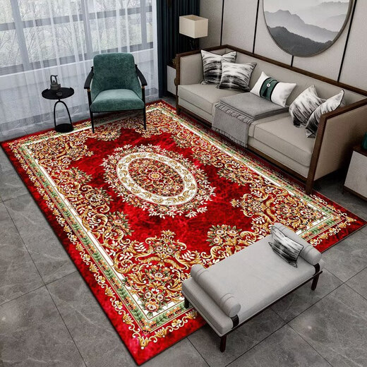 Pupan retro European style thickened imitation cashmere living room bedroom sofa coffee table blanket ethnic style European style retro high-end carpet Scenery 3 200cm*300cm thickened encryption cat feel