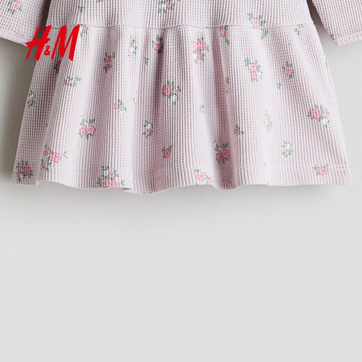 H&M2026 Spring New Children's Clothing Baby Girl Cotton Printed Dress 1315459 Light Purple/Flower 66 66/48(4-6M)