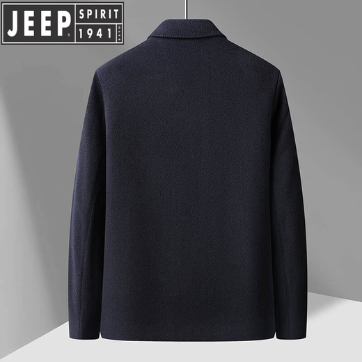 JEEP SPIRIT hiver nouvelle veste épaissie en velours revers pour hommes d'âge moyen et âgés affaires administratives vétérans veste en laine de papa noir L
