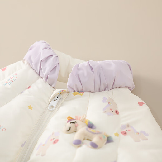 Mamie Maka (MOMOCO) children's clothing girls' cotton-padded clothes 2025 winter baby cute rainbow pony cotton-padded clothes m/purple 80