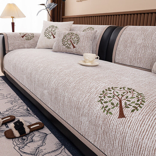 MUJI sofa cover cushion for all seasons, non-slip, 2026 new high-end sofa cover, leather sofa cushion, cover cloth seat cushion, Yuqin-Qianka, skin-friendly and comfortable, fixed and non-slip, 70*90cm (extended armrest/backrest)