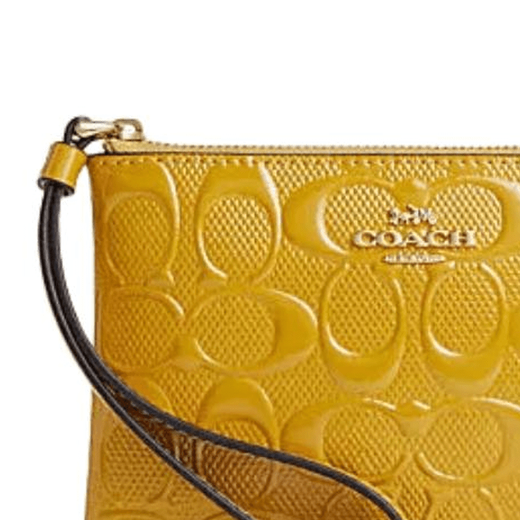 COACH Corner Zip 16 front metal logo zipper closure cow split leather wallet small size female default basic outfit (bag + dust bag)