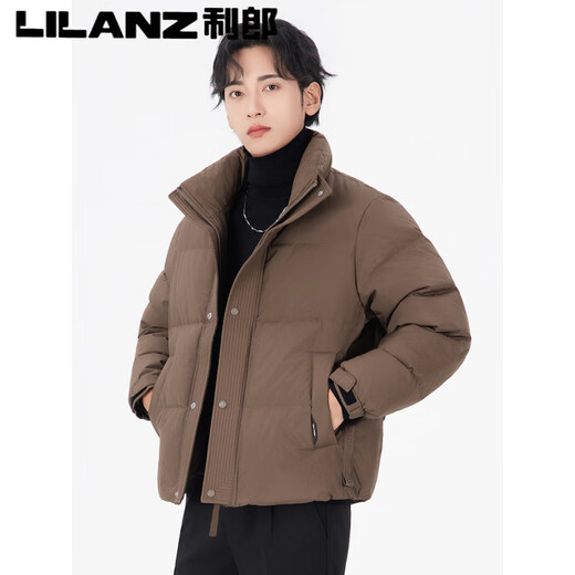 利郎冬季立领90白鸭绒羽绒服男短款2025年新款加厚高级感痞帅防寒外套 黑色(针织领) 2025升级款 M 110-130斤/165CM-170CM