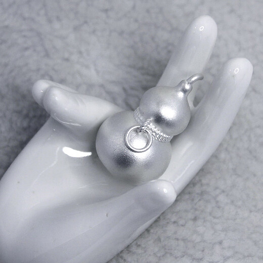 Plain bamboo pure silver 9999 silver ornaments silver gourd Fulu ornaments New Year