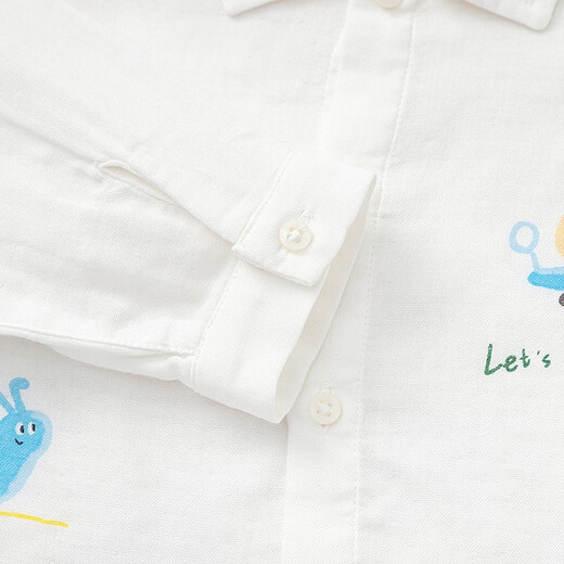 BALABALA shopping mall same style BALABALA baby shirt baby tops boys 2026 new style simple refreshing fashion off-white 10302 80