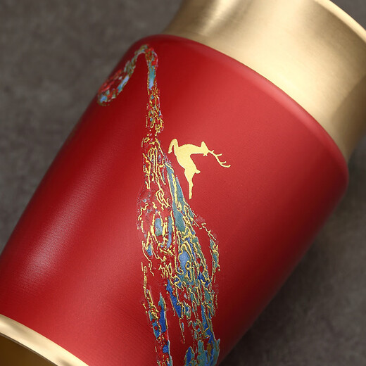 Pupan Pure Brass Tea Ceremony Six Gentlemen Kung Fu Tea Set Tea Making Tools and Accessories Complete Tea Knife Clip Spoon Sauce (Red) Lacquer Tea Ceremony Six Gentlemen