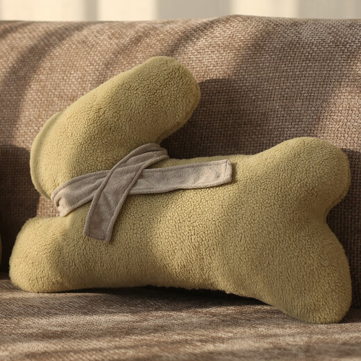 Jun Yuexi Nordic style sofa pillow light luxury and high-end living room three-dimensional moss pattern bedside cushion back cushion micro velvet large lucky rabbit-honey mustard (core included, one-piece non-detachable) pillowcase pillow (core included)
