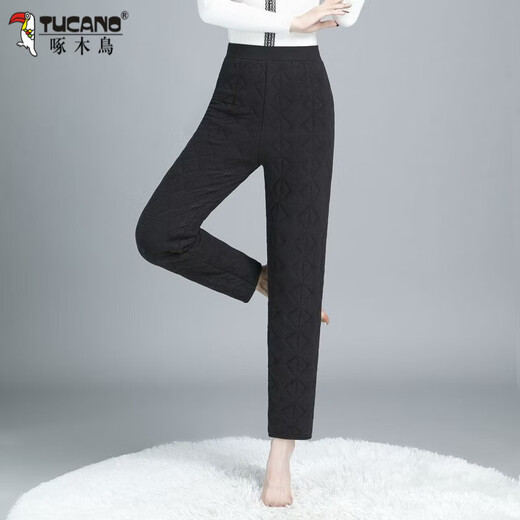 Woodpecker middle-aged and elderly thickened high-waisted German velvet silk cotton pants for women's mothers in autumn and winter large D size warm and cold-proof camel fleece bottoming camel XL