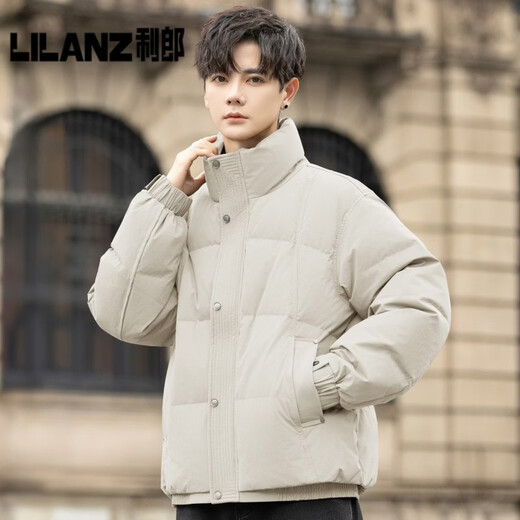 Мужской пуховик с воротником-стойкой Lilang, новинка 2026 года, зимнее утолщенное хлебное пальто, короткая модная повседневная теплая куртка Xuanwu, черный (новый национальный стандарт 90, бархат, бархат с защитой от высверливания) 3XL (170-200Jin Jin равен 0,5 кг)
