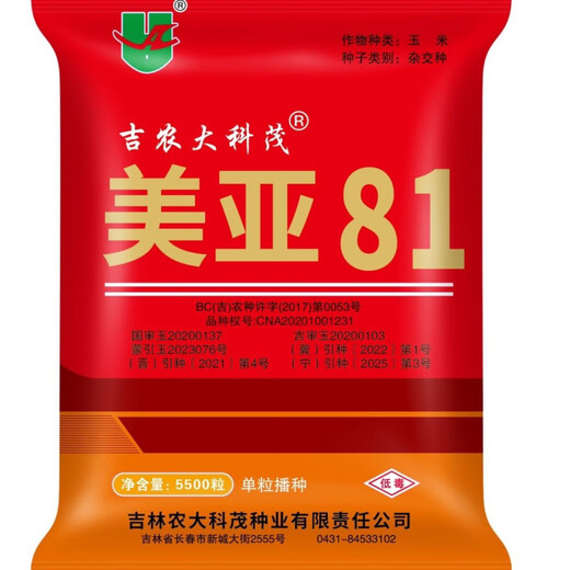 Nongda Meiya 81 corn seed, purple stems, purple leaves, lodging resistance, high yield, dent big stick, golden grain Nongda Meiya 81 corn seed, purple stem, purple leaves, lodging resistance, high yield, dent big stick