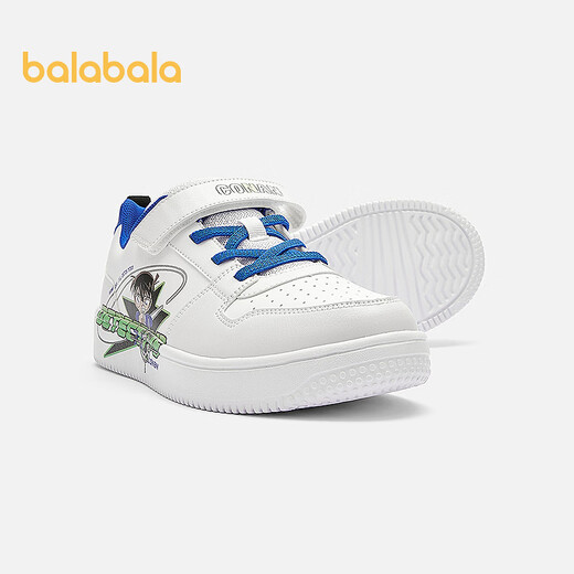 BALABALA Detective Conan IP mall same style children's sneakers boys 2026 new sneakers white blue tone 00418 34