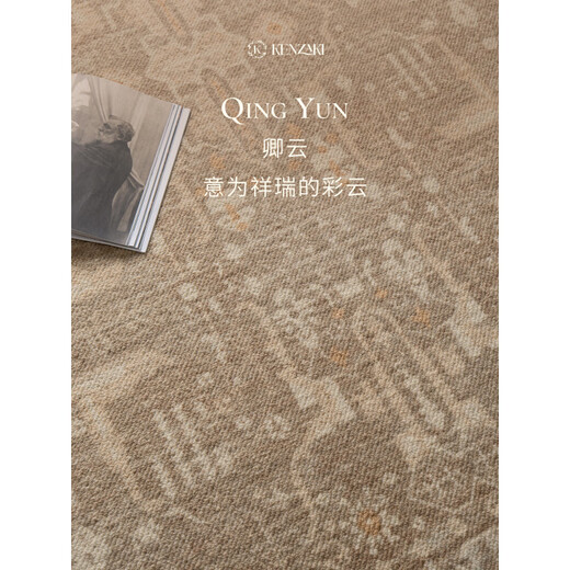 Pupan Pure New Zealand Wool Carpet Living Room Light Luxury Bedside Blanket New French Retro Middle Ages Qingyun-Oatmeal Color 150cm*80cm (Bedside Blanket Size)