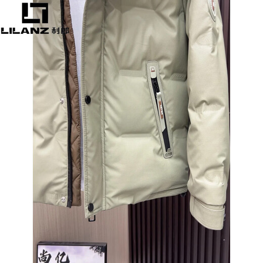 LILANZ мужской пуховик с воротником-стойкой, зима 2025, новинка, утолщенный, легкий, роскошный, элитный, повседневная куртка на белом утином пуху, свитер на пуху, 3313, бежевый, L
