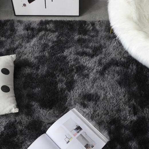 Fantasy thickened carpet, bedroom bedside blanket, living room coffee table blanket, room full cushion, plush sofa balcony non-slip floor mat, coffee color, newly upgraded thickened version, 100x160 cm, soft and delicate fluff, soft to the feet.