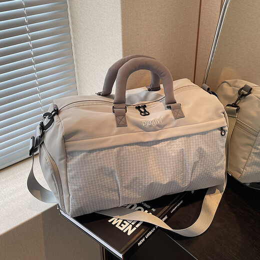 Nanmu Xiong Travel Bag Women's Sports Fitness Bag Large Capacity Portable Fashionable Dry and Wet Separation Short-distance Travel Storage Luggage Bag Men Gray