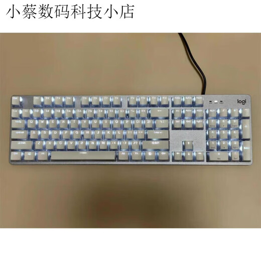 Logitech original brand new Logitech K845 mechanical keyboard keycaps original translucent two-color pudding cherry blossom black and gray keycaps No pudding white set of 104 keys