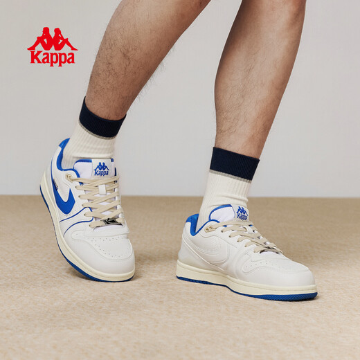 Kappa (Kappa) Women's Shoes Women's 2025 Winter New Thick Soled Height White Shoes Soft Soled Sports Shoes Casual Versatile Couple Shoes Classic White/Mao Yue Blue 39