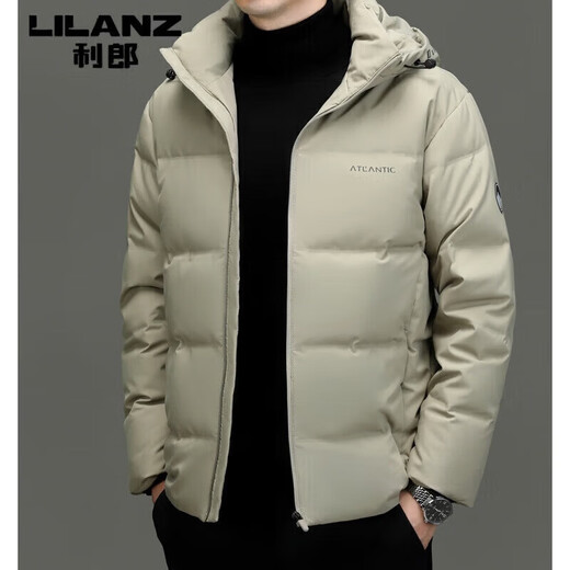 利郎（LILANZ）加厚羽绒服男士2025冬季新款短款连帽时尚休闲保暖防风外套潮 雾霾蓝 3XL 190