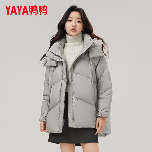 Женская короткая пуховая куртка YAYA, новинка 2025 года, зимняя модная повседневная теплая куртка на утином пуху с капюшоном