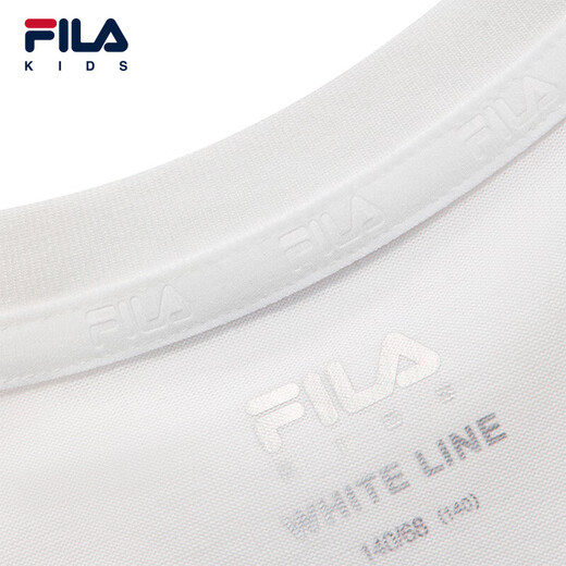 FILA liquid ammonia finishing children's tops 2025 new autumn short-sleeved T-shirt for boys and girls standard white-WT 175
