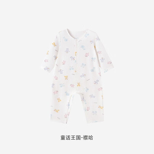 Ying's shopping mall same style baby jumpsuit, four-season antibacterial and anti-mite long-sleeved baby one-piece pajamas, Fairy Tale Kingdom-Jinha 66cm