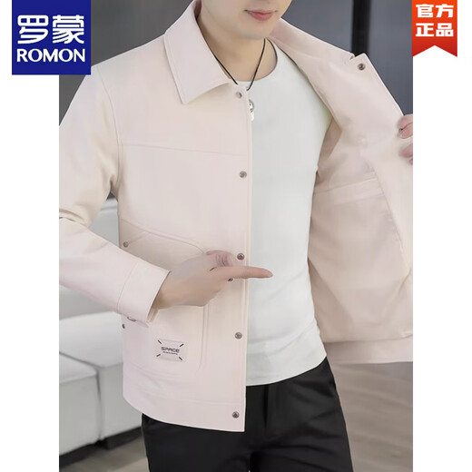 ROMON's new autumn and winter velvet jacket for young men with lapel Korean style slim-fitting high-end short windbreaker jacket black M 90-105Jin Jin is equal to 0.5 kg