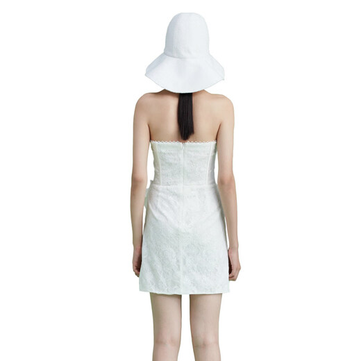 YES BY YESIR Xing Fei's same style YES BY YESIR Ye Qian's original designer new white tube top light dress white S