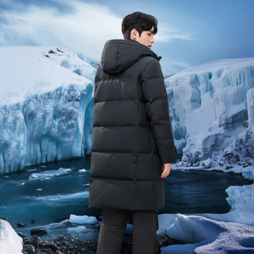 Flying in the Snow Autumn and Winter Oriental Simple Luxury Style Fashionable Casual Comfortable Silhouette Men's H-Type Printed Stand Collar Hooded Down