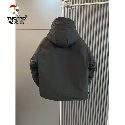 Woodpecker (TUCANO) Graphene Down Jacket Japanese Outdoor Waterproof Jacket Youth Workwear Hooded Jacket Men's Winter Casual Jacket Brown XL 145-165Jin Jin equals 0.5 kg