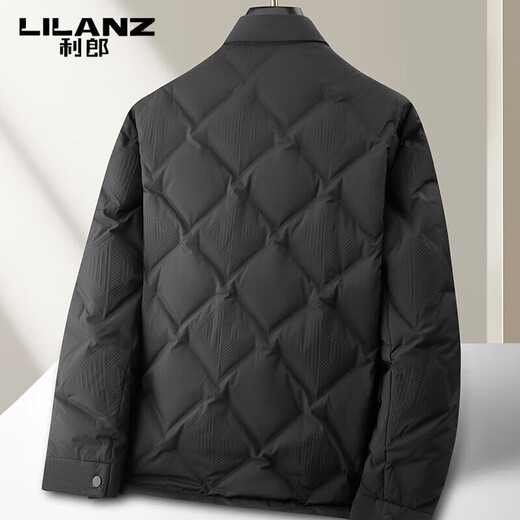 利郎（LILANZ）秋冬季男士高级感翻领短款羽绒服休闲轻薄款潮流保暖鸭绒外套 棕色 4XL