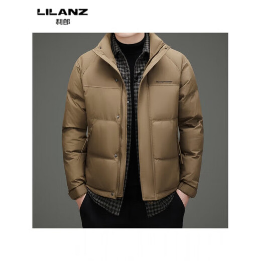LILANZ winter new duck down down jacket men's fashion trend stand collar down jacket new trendy fake two-piece down black XL
