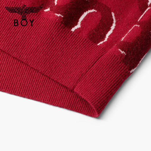 BOY LONDON New Year Pomegranate Red Contrast Letters Pullover 2026 Spring New Sweater N60000 Red L