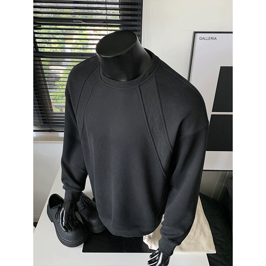 Playboy (PLAYBOY) heavy stitching sweatshirt for men in autumn and winter new American round neck plus velvet loose casual top jacket W5437 flower white gray regular XL recommended weight 130~145Jin Jin equals 0.5 kg