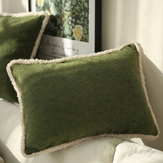 Jun Yuexi Nordic style sofa pillow light luxury and high-end living room three-dimensional moss pattern bedside cushion back cushion micro velvet large lucky rabbit-honey mustard (core included, one-piece non-detachable) pillowcase pillow (core included)