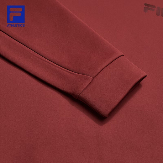 FILA Official Men's Pullover Sweatshirt 2026 Spring New Fitness Sports Comfortable Knitted Long-Sleeved Top Dark Blush-WI L 175/96A/L