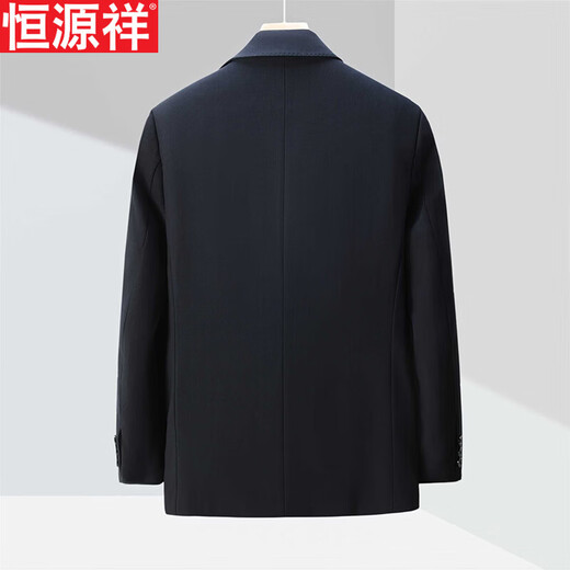 Hengyuanxiang jacket men's 2026 spring and autumn middle-aged and elderly windbreaker business casual loose large size jacket tops for men black 2XL size 185 suitable for 165-175 Jin Jin equals 0.5 kg