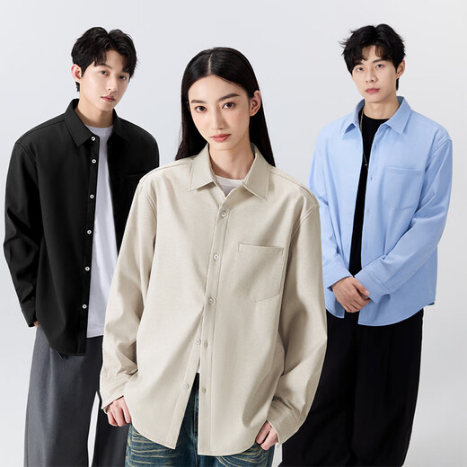 MINISO бархатная рубашка мужская зимняя оксфордская утолщенная рубашка с длинными рукавами молодежная простая многослойная куртка высокого класса мужская бархатная оксфордская рубашка серого цвета M 170 (одинаковый стиль для мужчин и женщин)