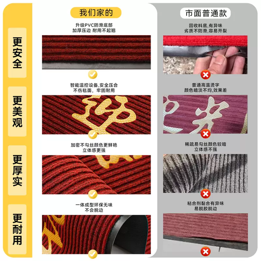 Yusenyi Welcome Door Mat Entry Floor Mat Commercial Door Welcome Foot Mat Striped Shop Opening Carpet Custom Gray Wordless Edge 120x300cm